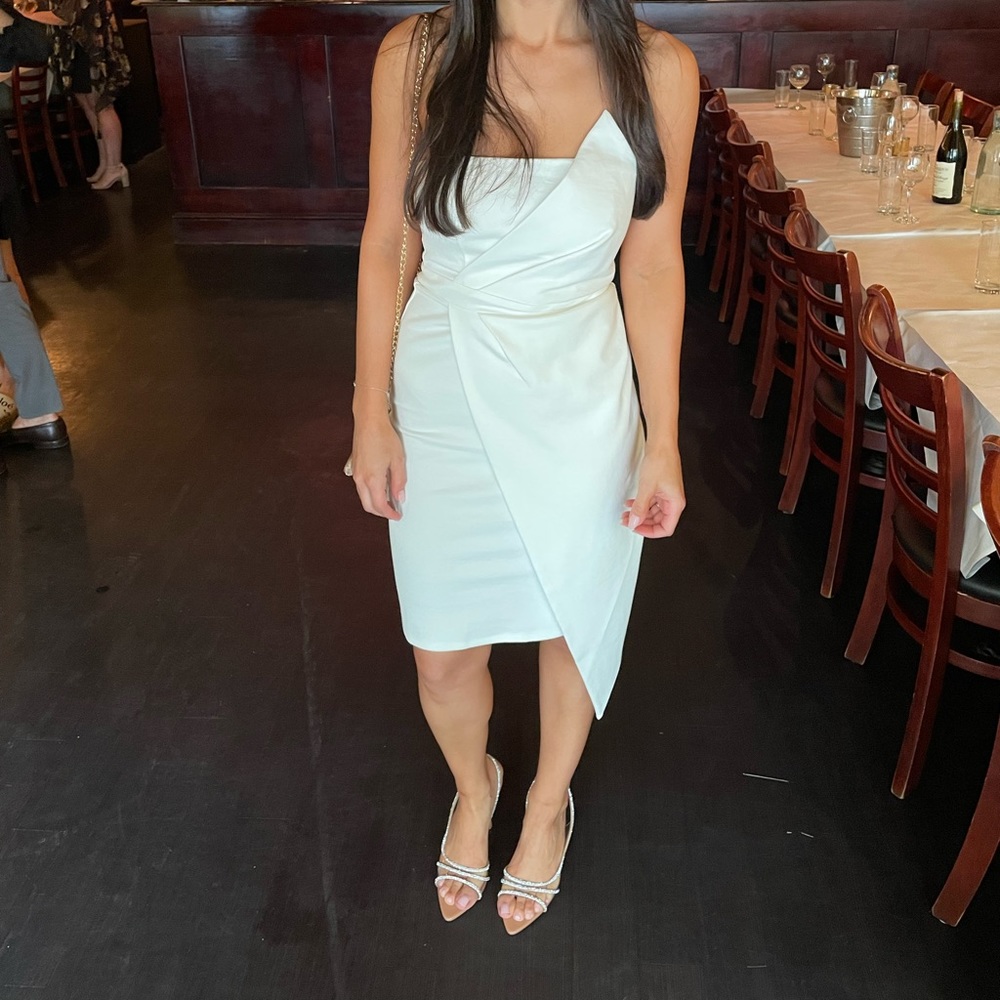 White strapless dress